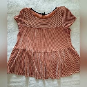 Rust and white stripe shirt